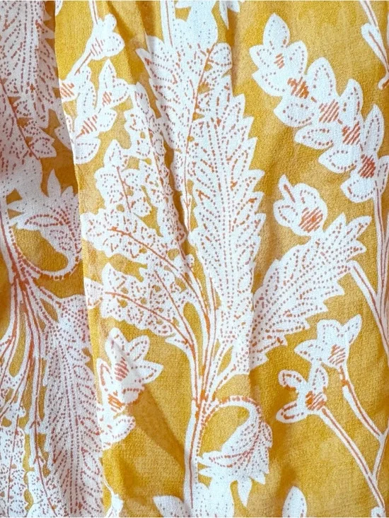 Anthropologie Mia Tiered Boho Ruffle Peasant Tunic Top - Yellow Floral - Picture 9 of 12